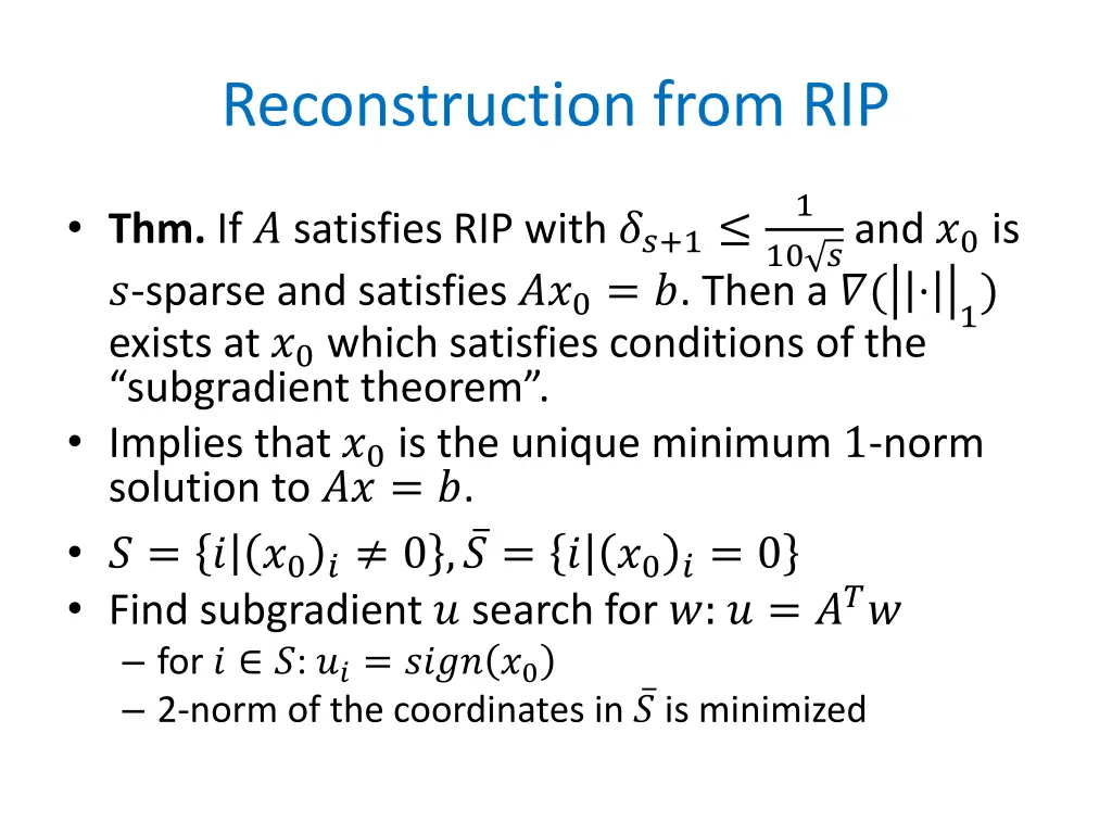 reconstruction from rip