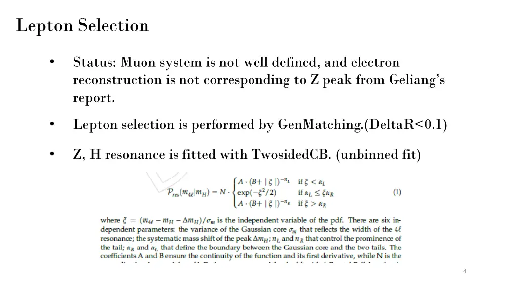 lepton selection