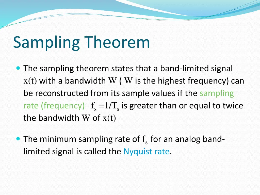 sampling theorem