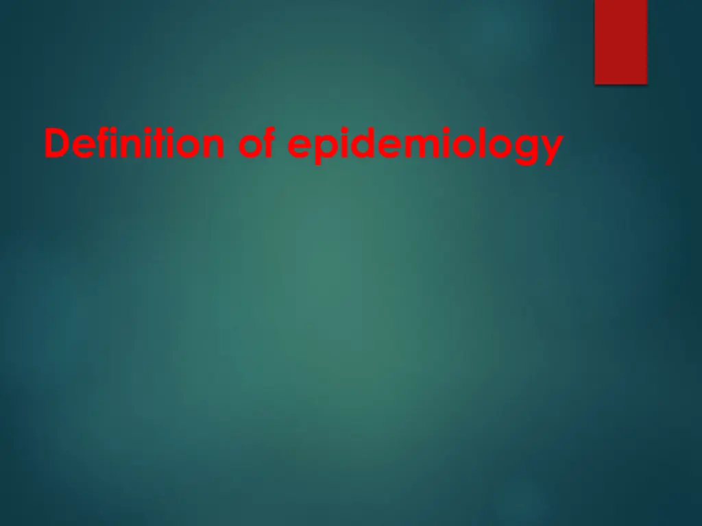 definition of epidemiology