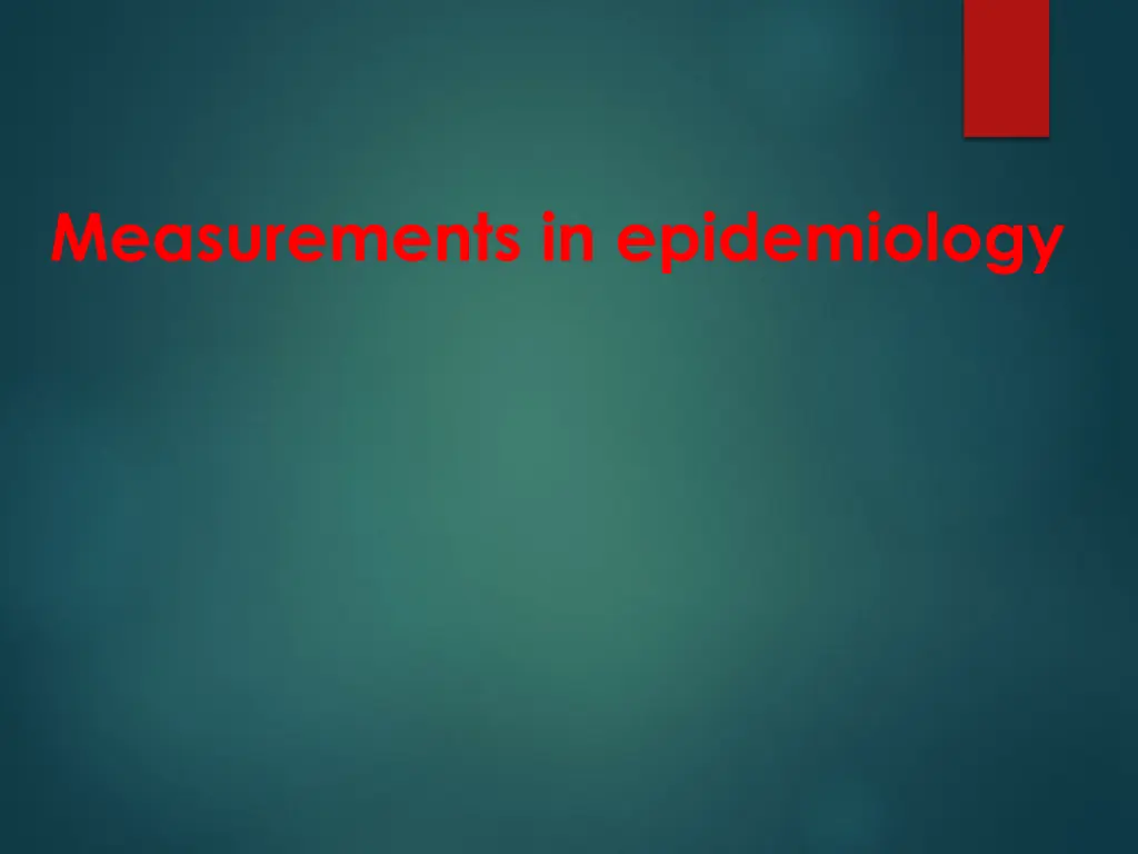 measurements in epidemiology