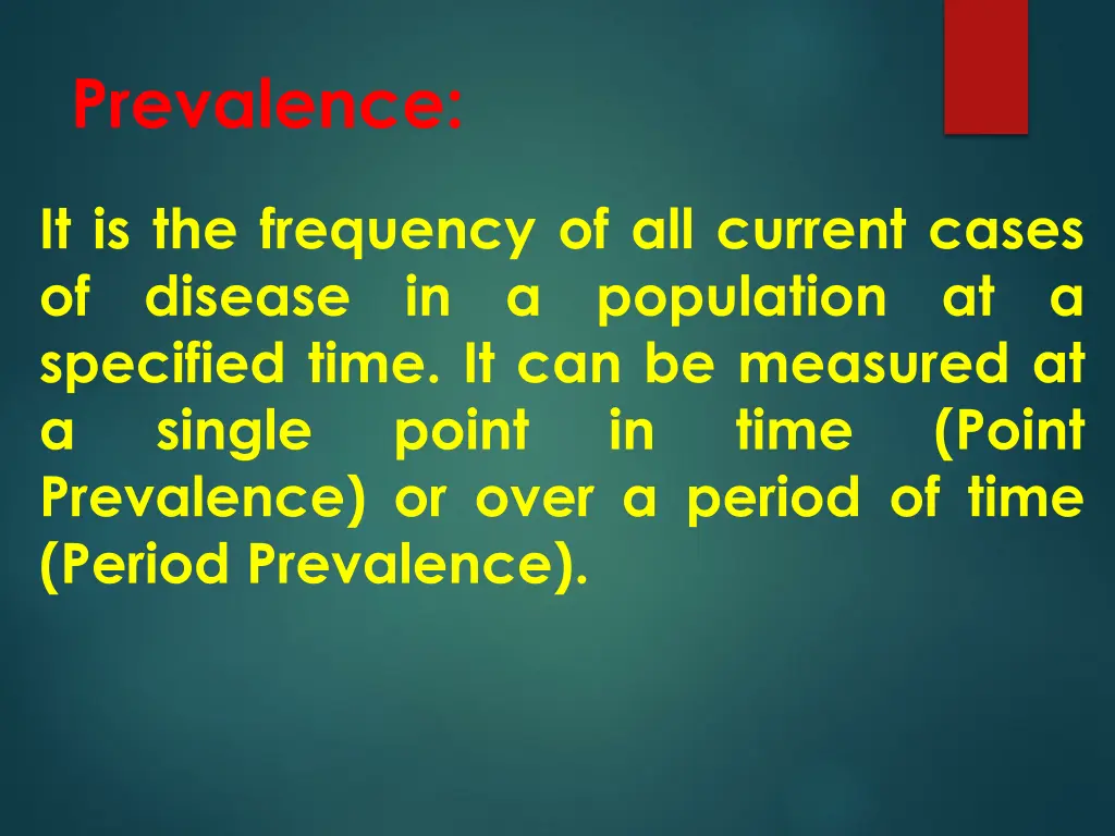 prevalence