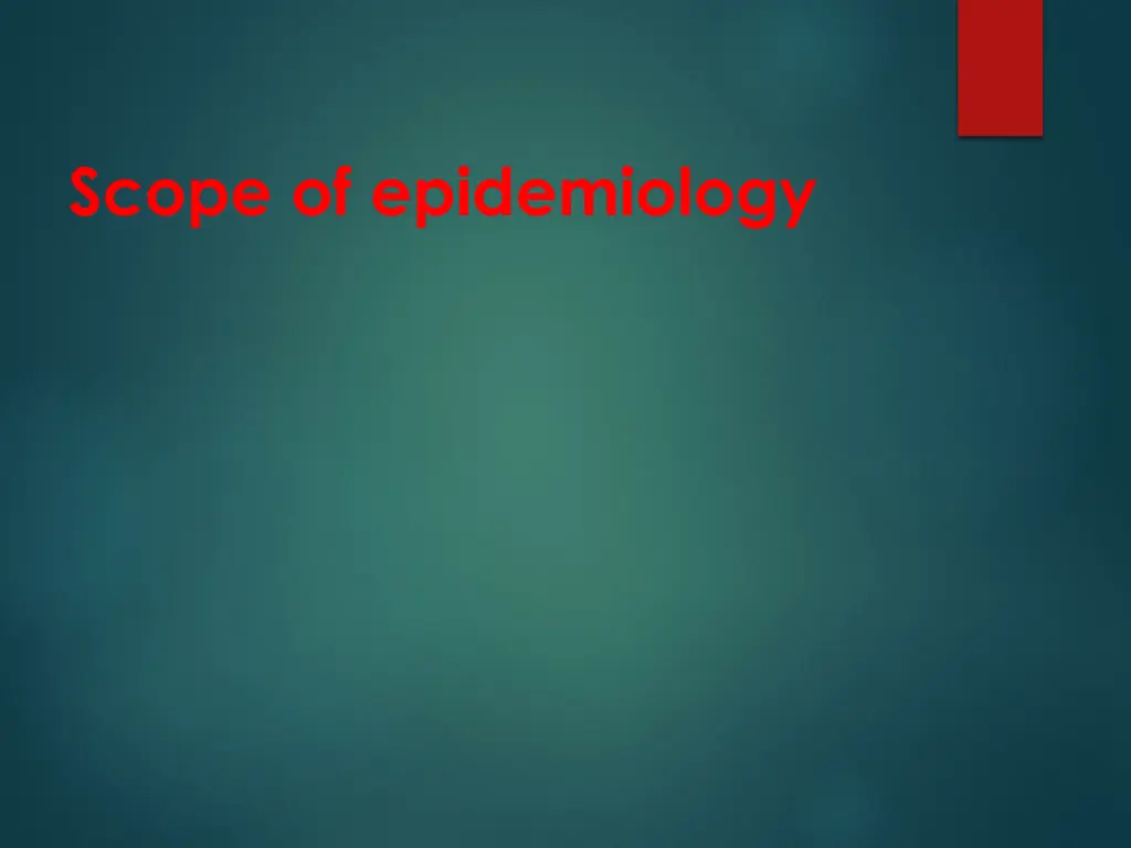 scope of epidemiology