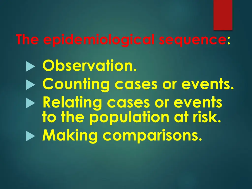 the epidemiological sequence