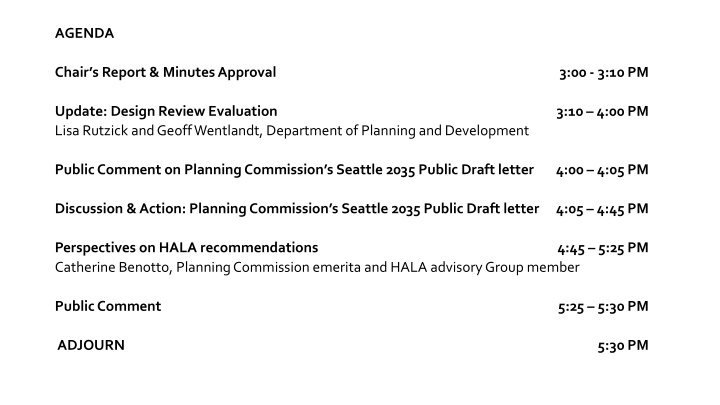 agenda