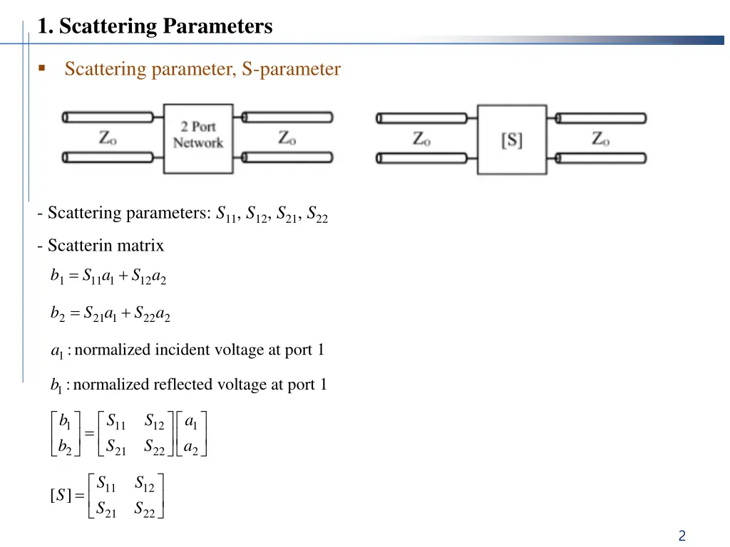 1 scattering parameters
