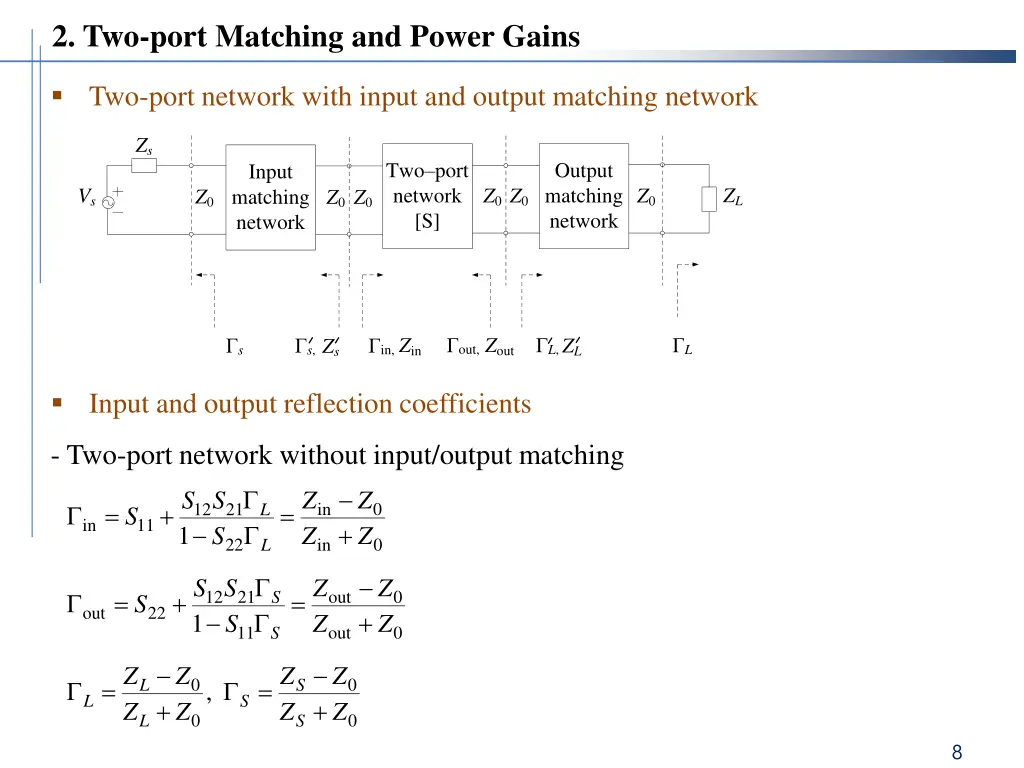 2 two port matching and power gains