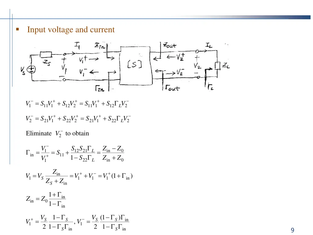 input voltage and current