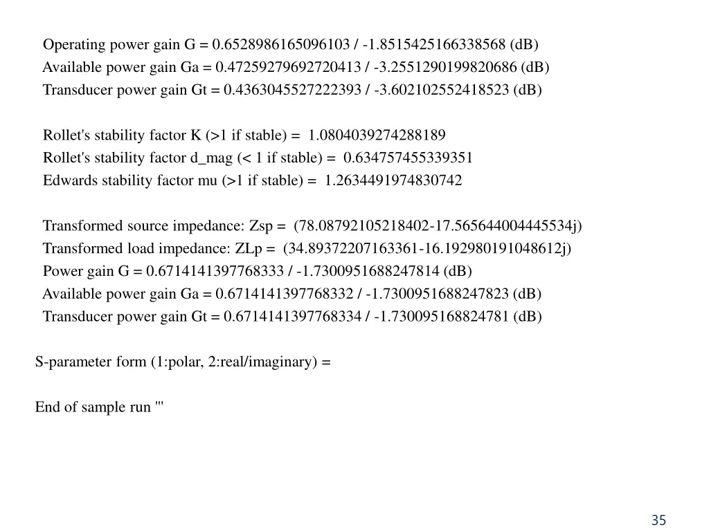 operating power gain g 0 6528986165096103