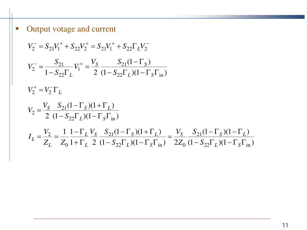 output votage and current