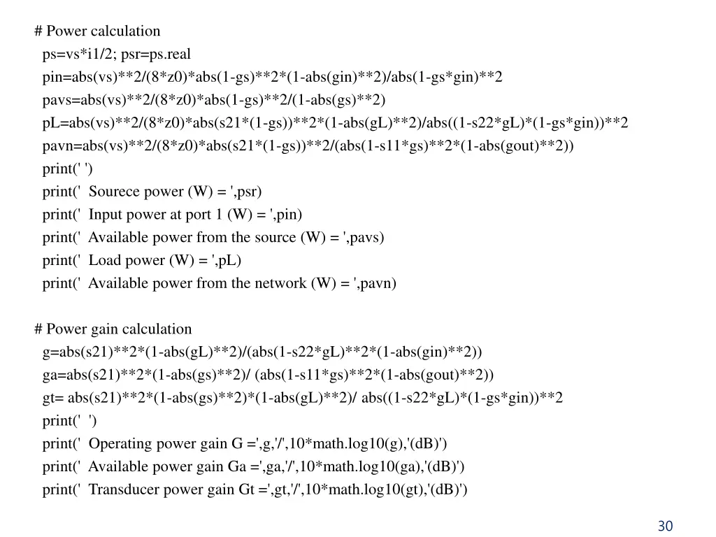 power calculation ps vs i1 2 psr ps real