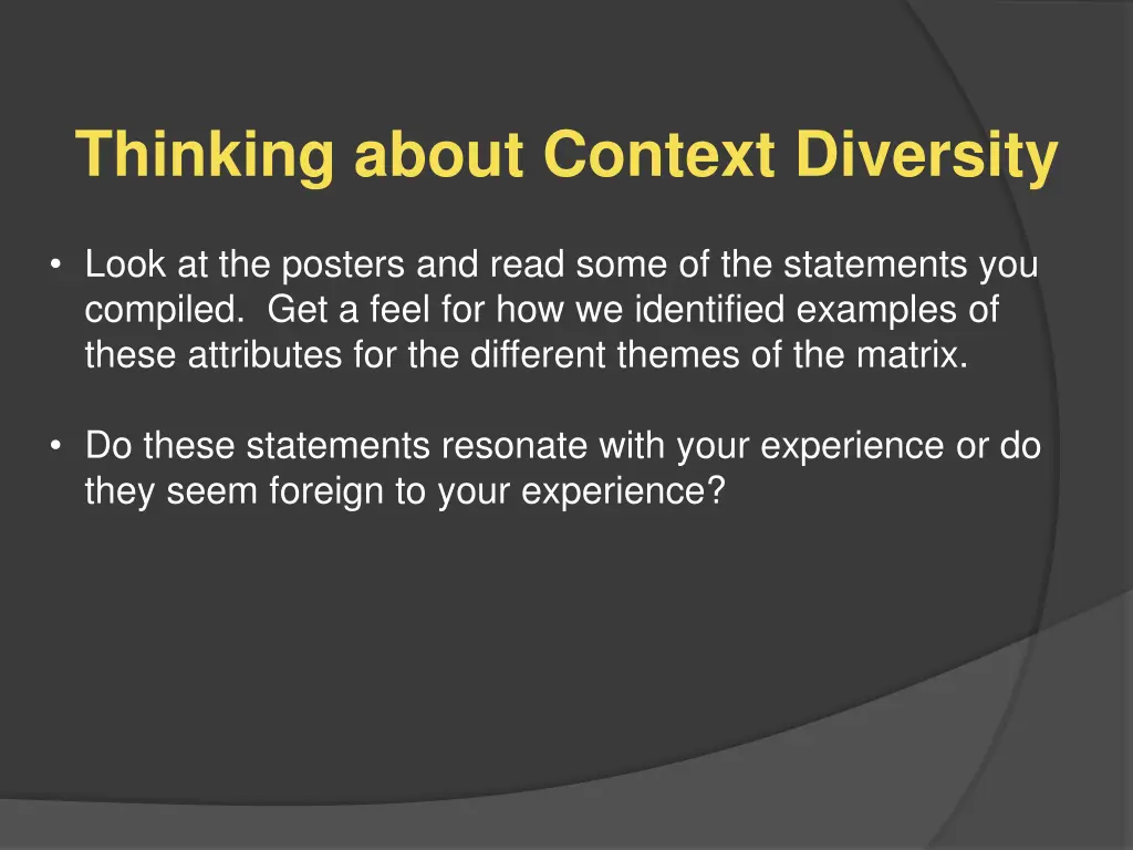 thinking about context diversity 1
