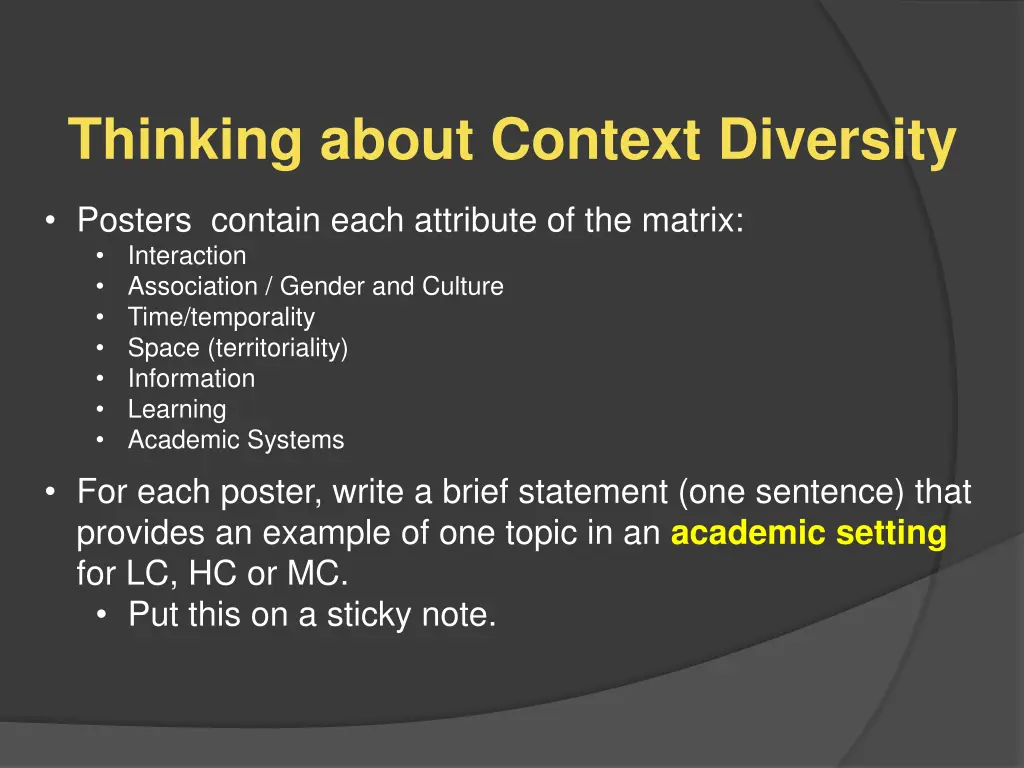 thinking about context diversity