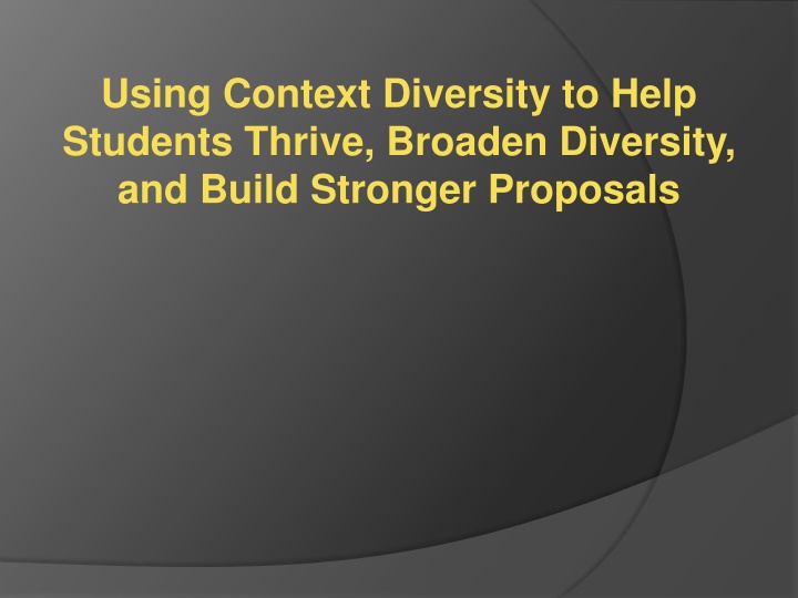 using context diversity to help students thrive