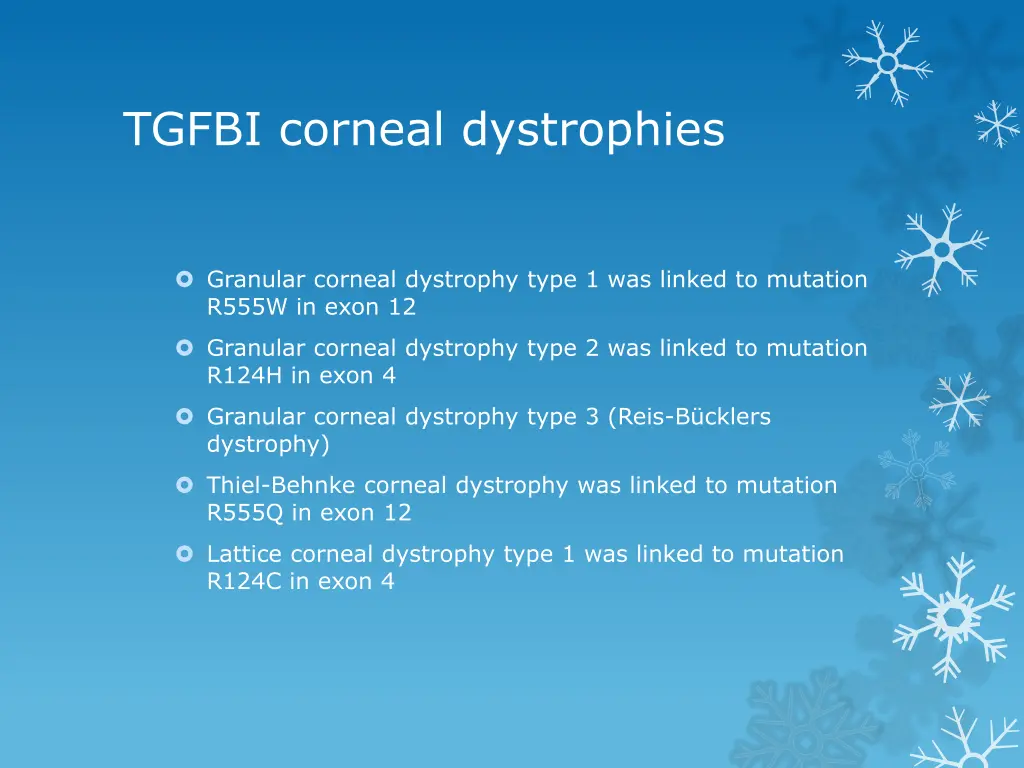 tgfbi corneal dystrophies