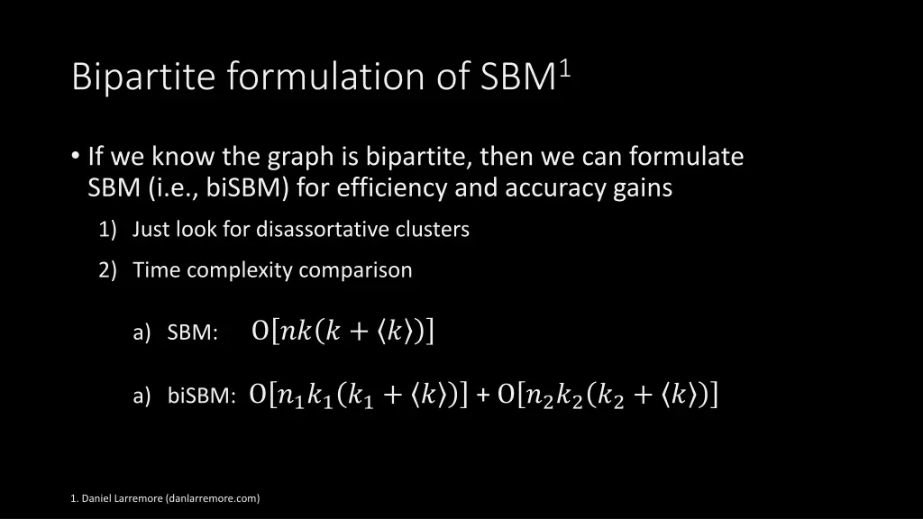 bipartite formulation of sbm 1