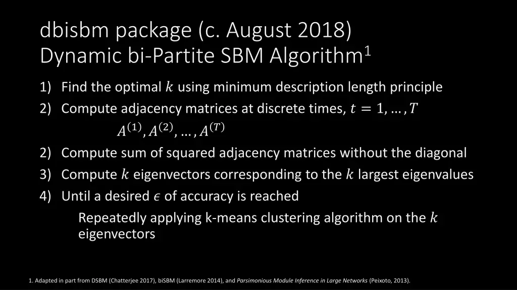 dbisbm package c august 2018 dynamic bi partite