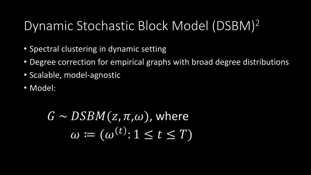 dynamic stochastic block model dsbm 2