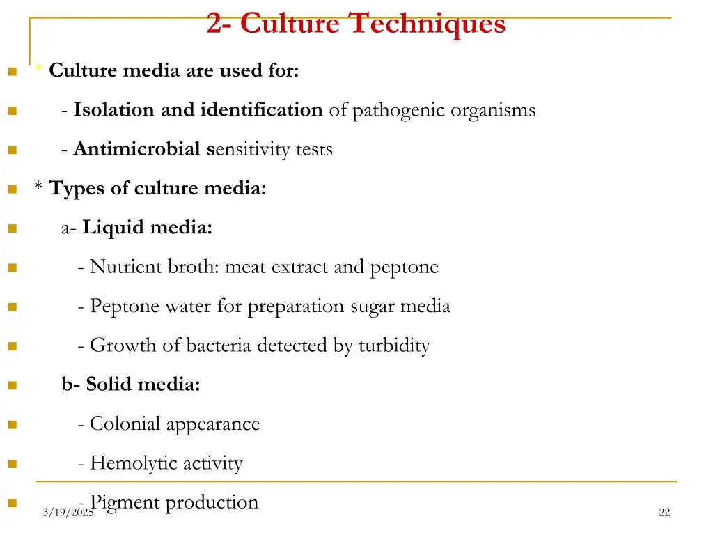 2 culture techniques