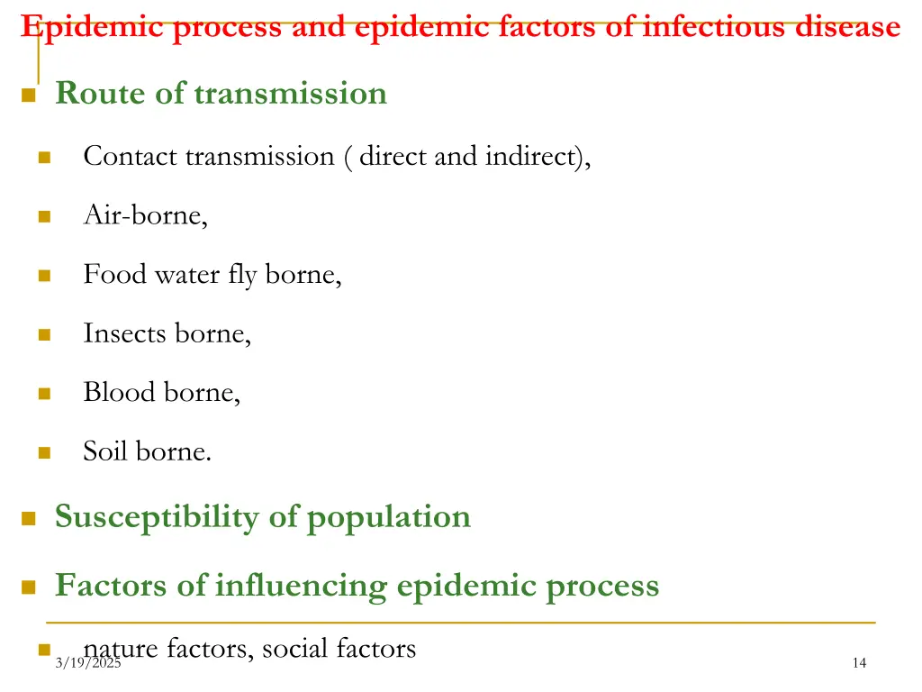 epidemic process and epidemic factors 1