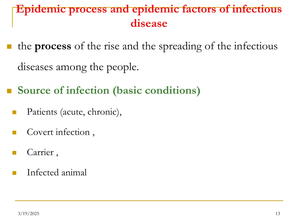 epidemic process and epidemic factors