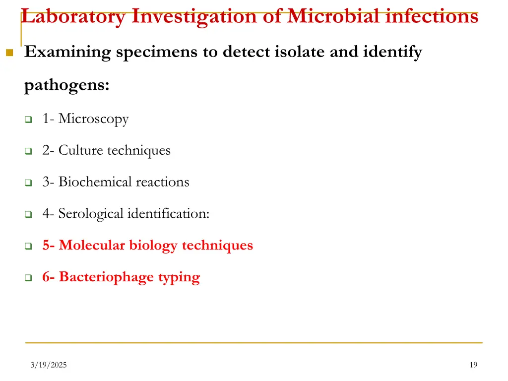laboratory investigation of microbial infections