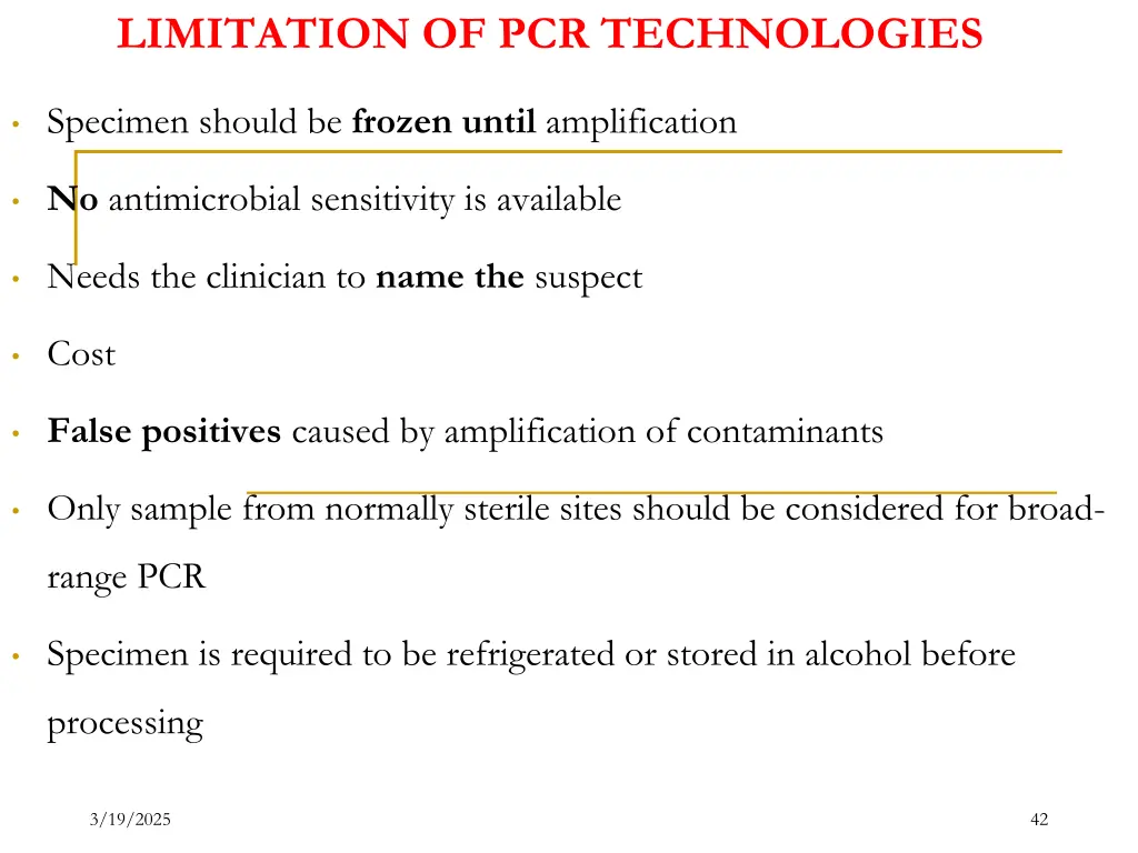 limitation of pcr technologies