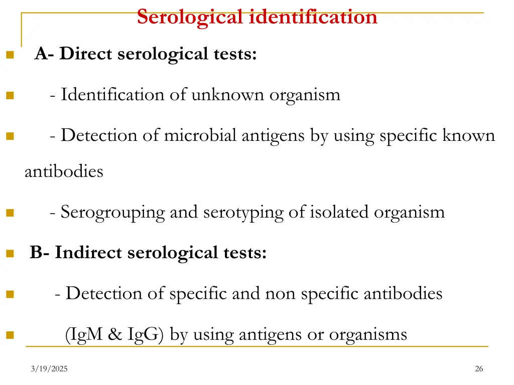 serological identification