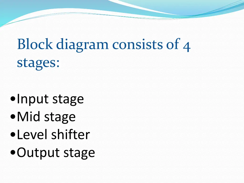 block diagram consists of 4 stages