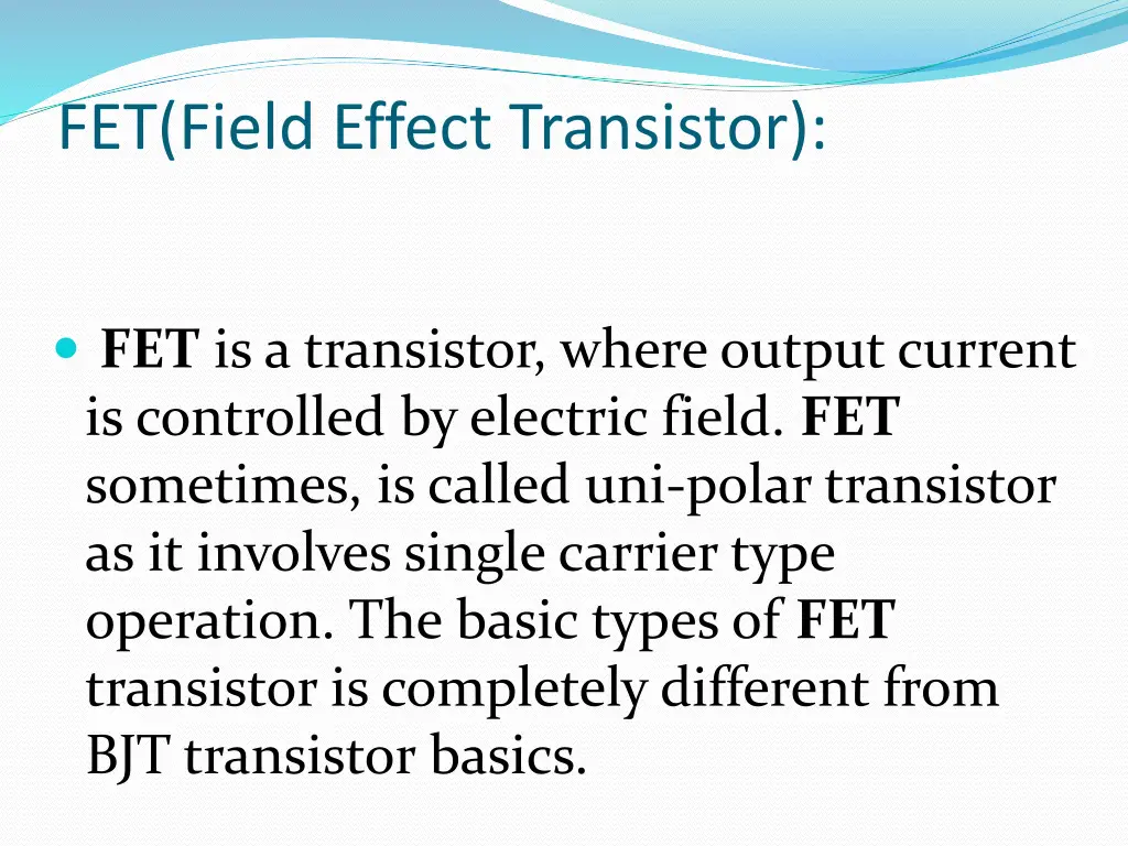 fet field effect transistor