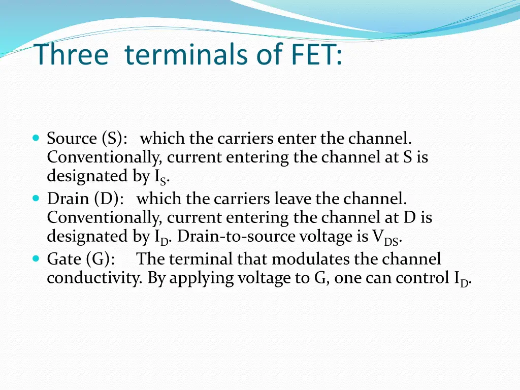 three terminals of fet