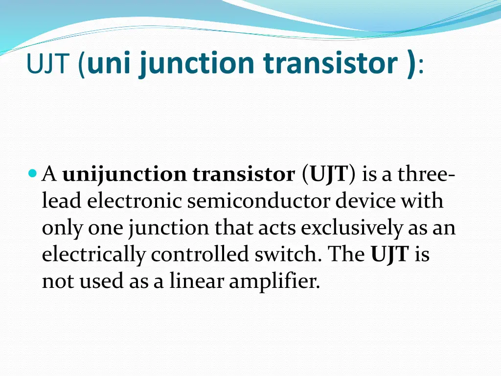 ujt uni junction transistor