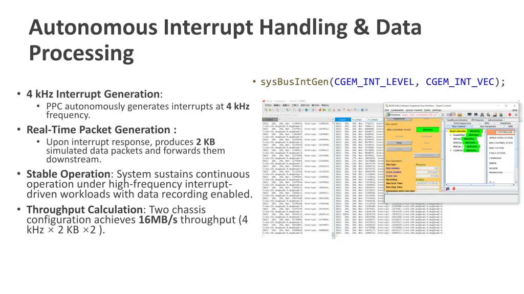 autonomous interrupt handling data processing