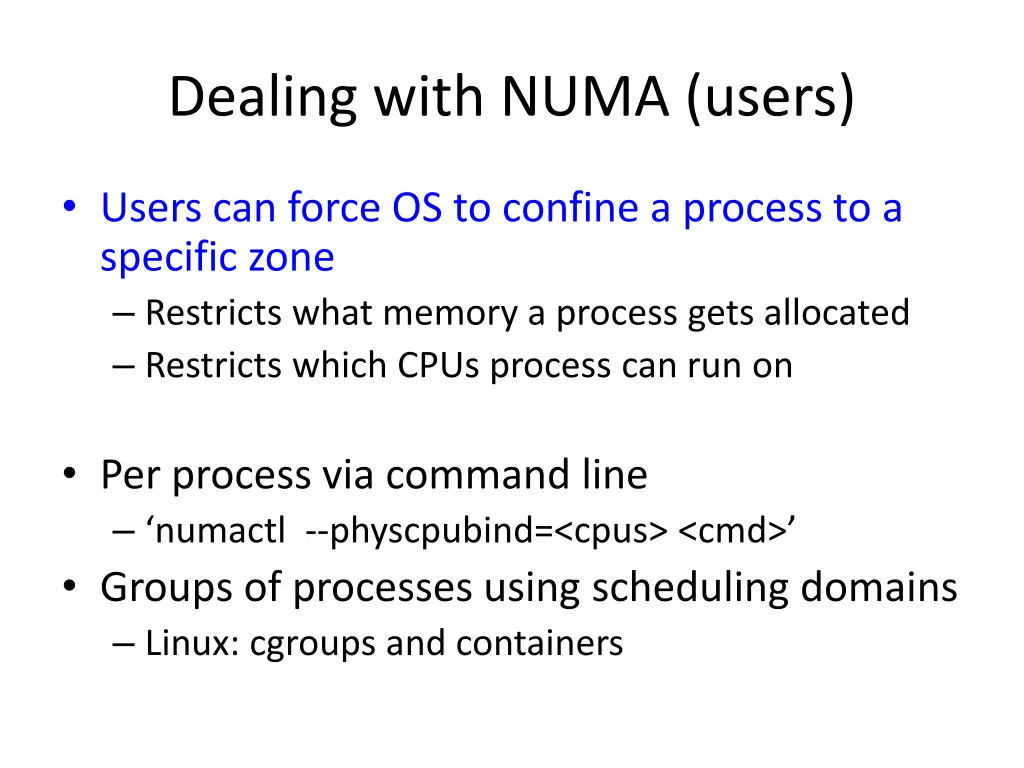 dealing with numa users 1