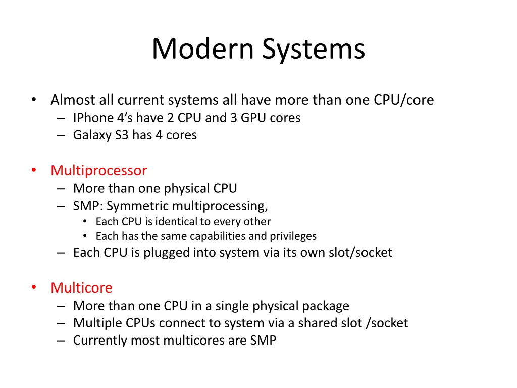 modern systems