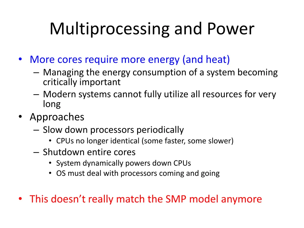 multiprocessing and power
