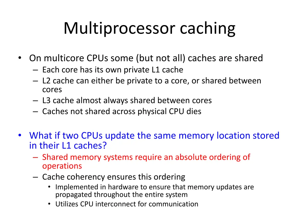 multiprocessor caching