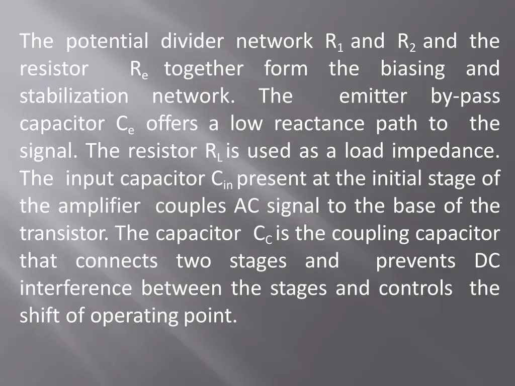 the potential divider network
