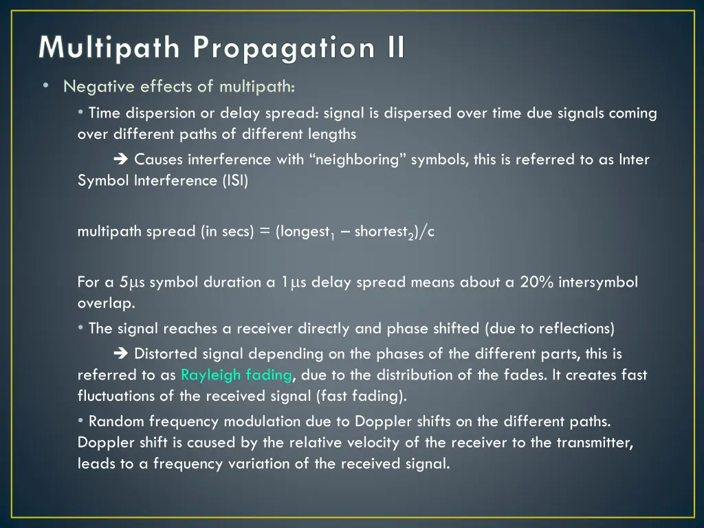 multipath propagation ii negative effects