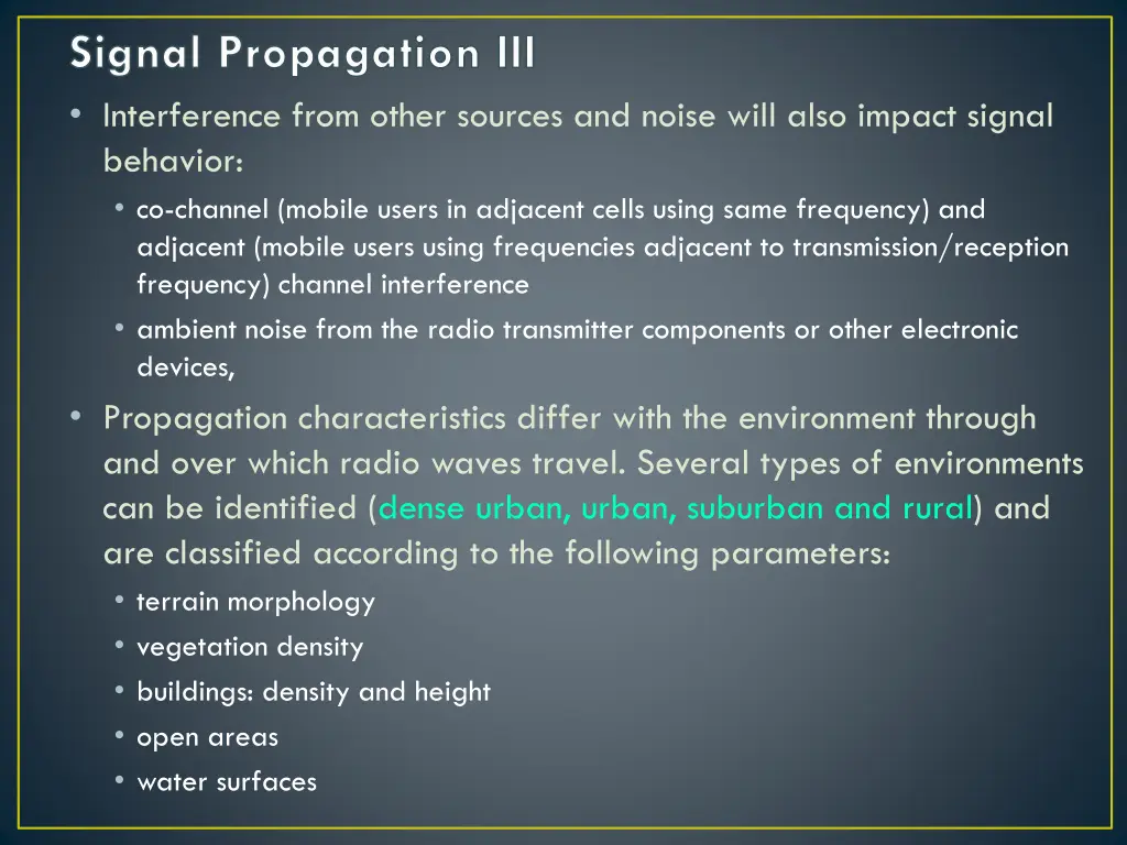 signal propagation iii interference from other