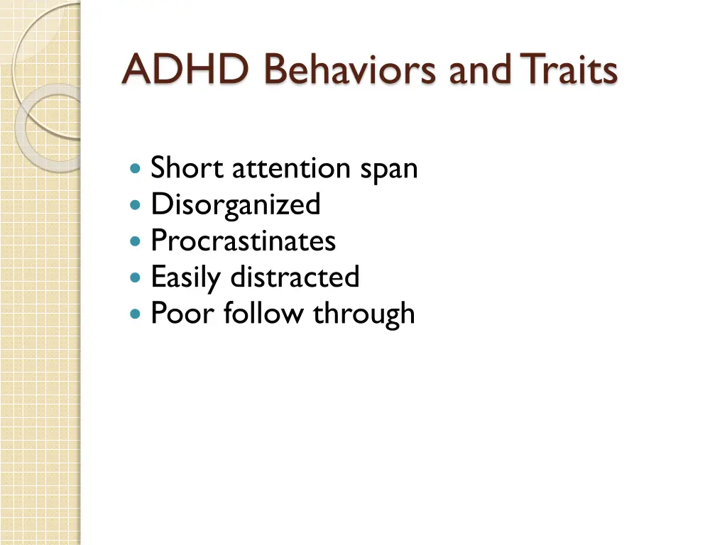 adhd behaviors and traits