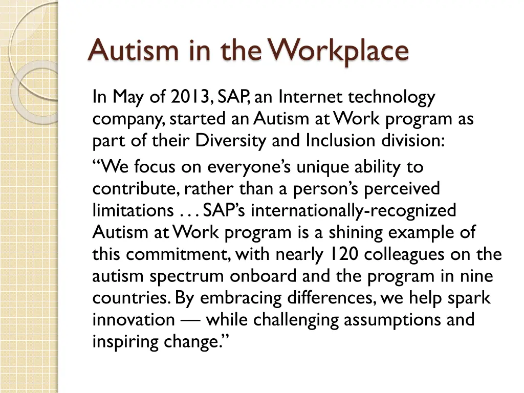 autism in the workplace