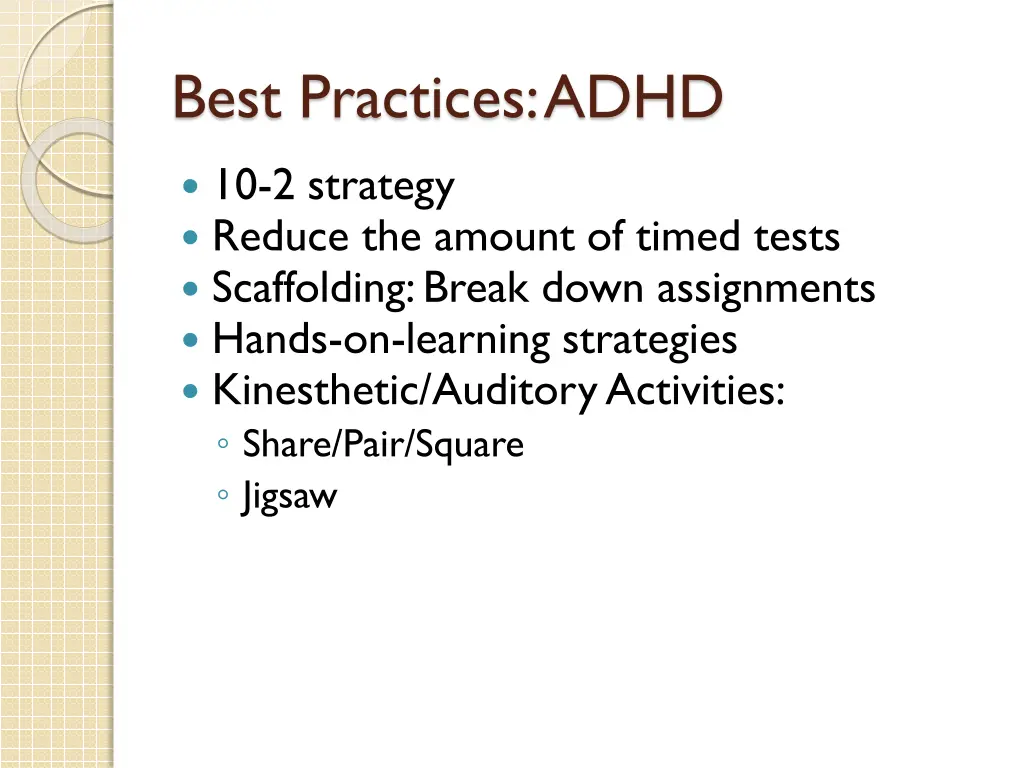best practices adhd