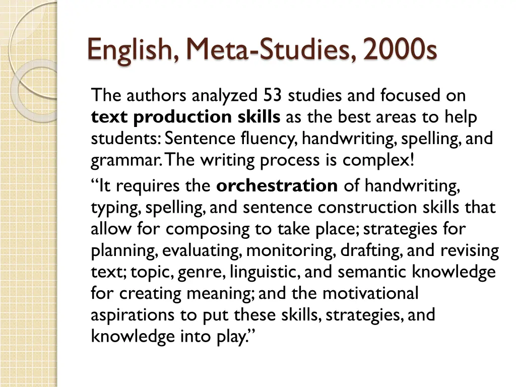 english meta studies 2000s