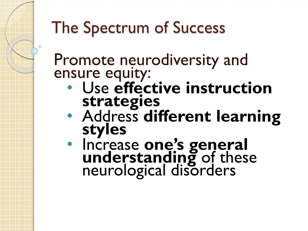 the spectrum of success