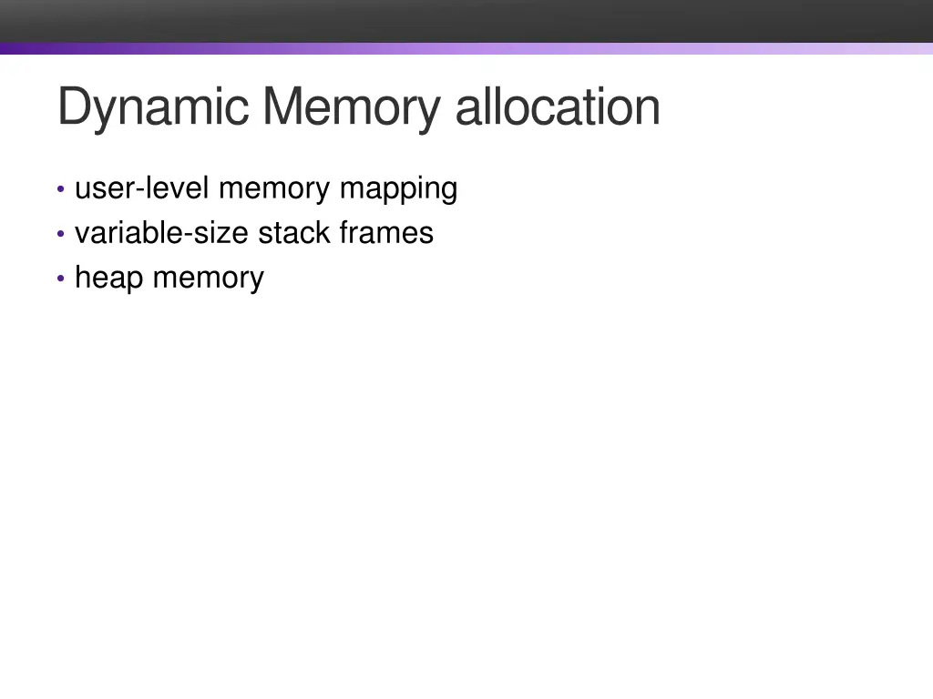 dynamic memory allocation