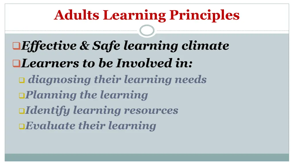 adults learning principles