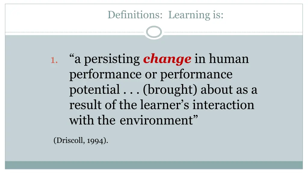 definitions learning is