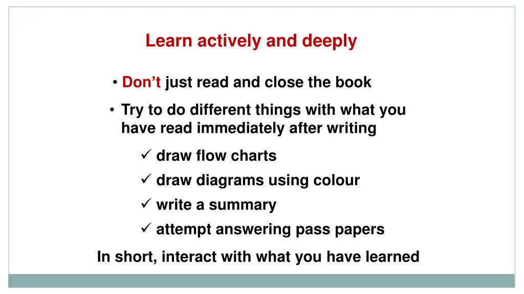 learn actively and deeply