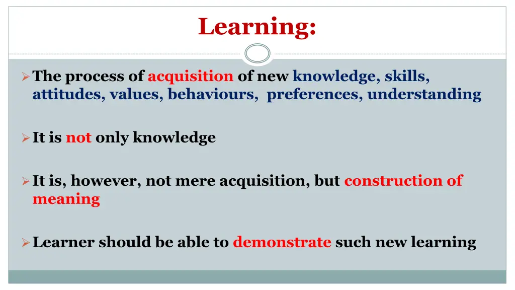 learning